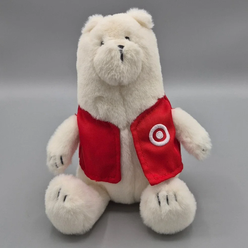 Gigglescape Target Bullseye Polar Bear Plush Red Vest White Stuffed Animal 2024